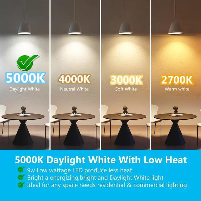 Alt view image 9 of 14 - BR30 LED Light Bulbs Indoor Flood Light, 6Pack 5000K Daylight White LED Bulb 65W Equivalent, Dimmable, E26 Base, 800LM, Recessed Can Bulb for Living Room Bedroom Dining Room Bathroom