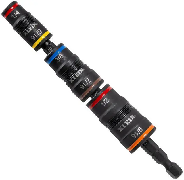 Alt view image 7 of 12 - 32933 32933 Impact Driver, SAE 7-in-1 Impact Rated Socket Set, 3 Flip Sockets with 6 Hex Driver Sizes and 1/4-Inch Bit Holder, 5-Inch Shaft