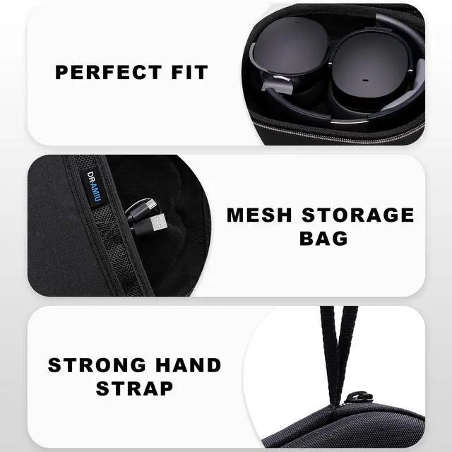 Alt view image 10 of 14 - Hard Case for Skullcandy Bluetooth Headphones, Black(Case Only) | for Skullcandy Crusher ANC 2/Crusher Evo/Crusher 1080/Crusher 720/Crusher/Crusher 540/Hesh ANC/Hesh Evo/Hesh 540 Headphones