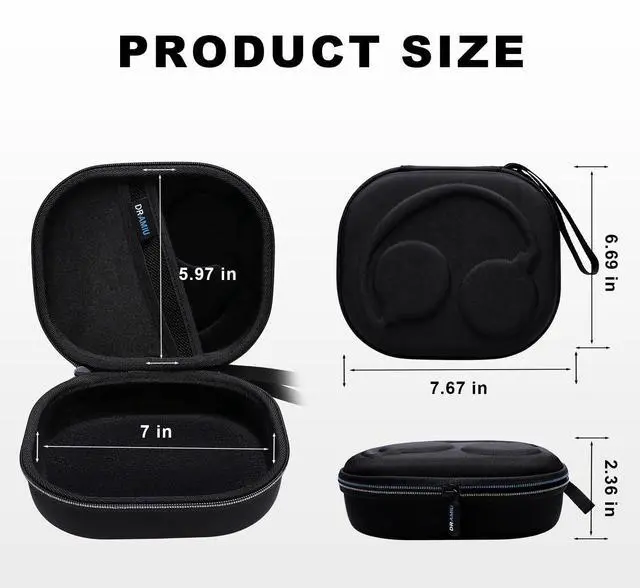 Alt view image 11 of 14 - Hard Case for Skullcandy Bluetooth Headphones, Black(Case Only) | for Skullcandy Crusher ANC 2/Crusher Evo/Crusher 1080/Crusher 720/Crusher/Crusher 540/Hesh ANC/Hesh Evo/Hesh 540 Headphones