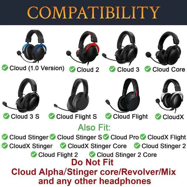 Alt view image 9 of 14 - Mesh Earpads for HyperX Cloud (2/3/3S/1/Pro) - Black | Also for Cloud (Flight/Flight2/Stinger/Stinger2/Stinger 2 Core/Core), CloudX (Stinger/Flight) Headset
