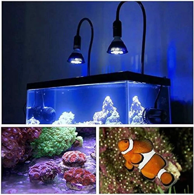 Alt view image 11 of 14 - HIGROW LED Aquarium Light Blub, Wolezek 36W LED Plant Grow Light Bulb with 18x2W 450-460nm Blue LEDs for Indoor Plants Veg and Aquarium Plants Growing