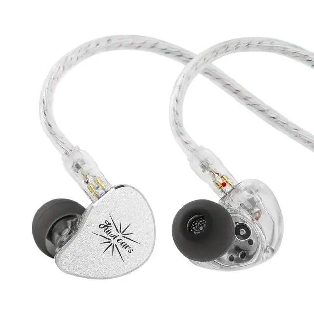 Alt view image 7 of 12 - Kiwi Ears Belle 10mm DLC Dynamic Driver in-Ear Monitor, HiFi Wired Earbuds with Dual Silver-Plated Cables, Professional IEM for Stage Performance/Gaming/Music Production (with MIC, Silver)