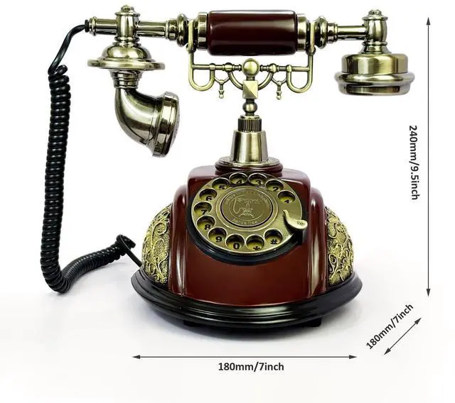 Alt view image 11 of 14 - Retro Phone, Corded Landline Phone, Decorative Vintage Telephone, Classic Antique Old Fashion Telephones for Home & Office Decor Gift