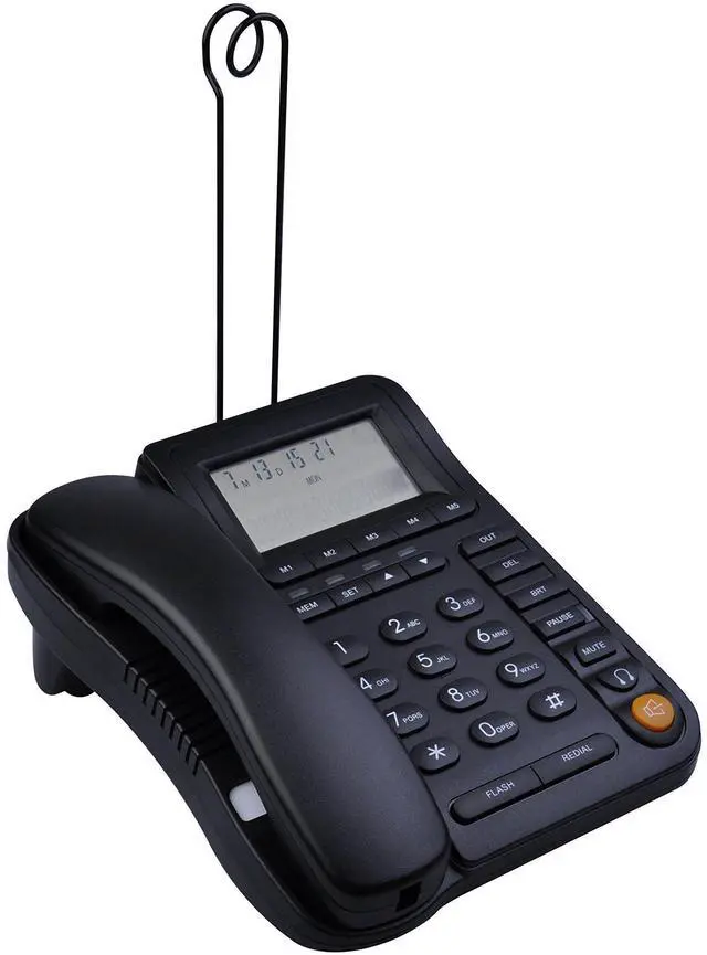 Alt view image 8 of 10 - Home Office Corded Phone with Caller ID, LK-P017B Call Center Phones with Headset, Landline Telephone for Business Desktop Phone with Extra-Large Buttons and Display Screen