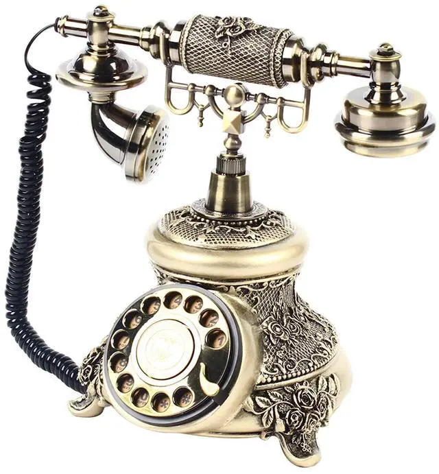 Alt view image 8 of 14 - European Style Rotary Phone, Retro Landline Phone Vintage Telephone Antique Landline Office Telephone Old Fashioned Corded Phone for Home and Office