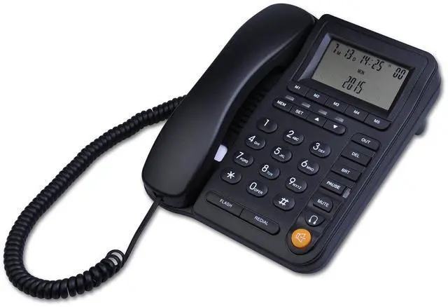 Alt view image 9 of 10 - Home Office Corded Phone with Caller ID, LK-P017B Call Center Phones with Headset, Landline Telephone for Business Desktop Phone with Extra-Large Buttons and Display Screen