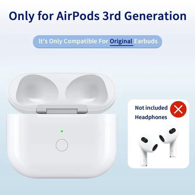 Alt view image 9 of 14 - Replacement Charging Case for AirPods 3 with USB-C & Reset Button