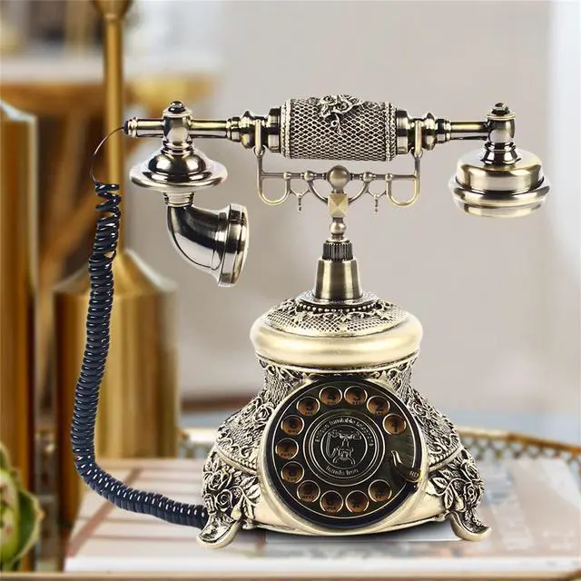 Alt view image 9 of 14 - European Style Rotary Phone, Retro Landline Phone Vintage Telephone Antique Landline Office Telephone Old Fashioned Corded Phone for Home and Office