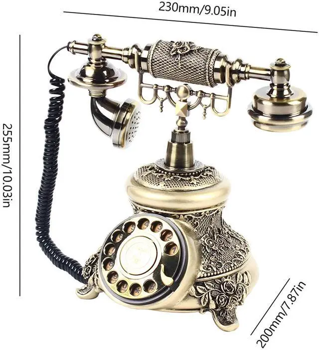 Alt view image 10 of 14 - European Style Rotary Phone, Retro Landline Phone Vintage Telephone Antique Landline Office Telephone Old Fashioned Corded Phone for Home and Office