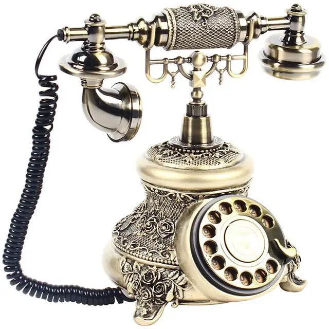 Alt view image 11 of 14 - European Style Rotary Phone, Retro Landline Phone Vintage Telephone Antique Landline Office Telephone Old Fashioned Corded Phone for Home and Office