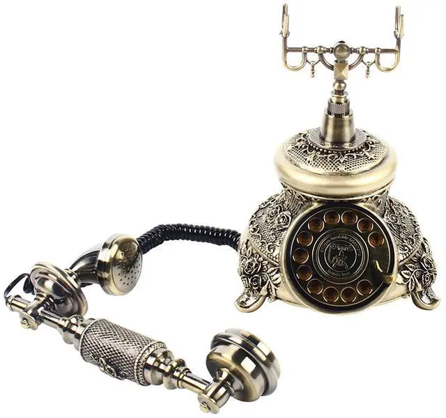 Alt view image 13 of 14 - European Style Rotary Phone, Retro Landline Phone Vintage Telephone Antique Landline Office Telephone Old Fashioned Corded Phone for Home and Office