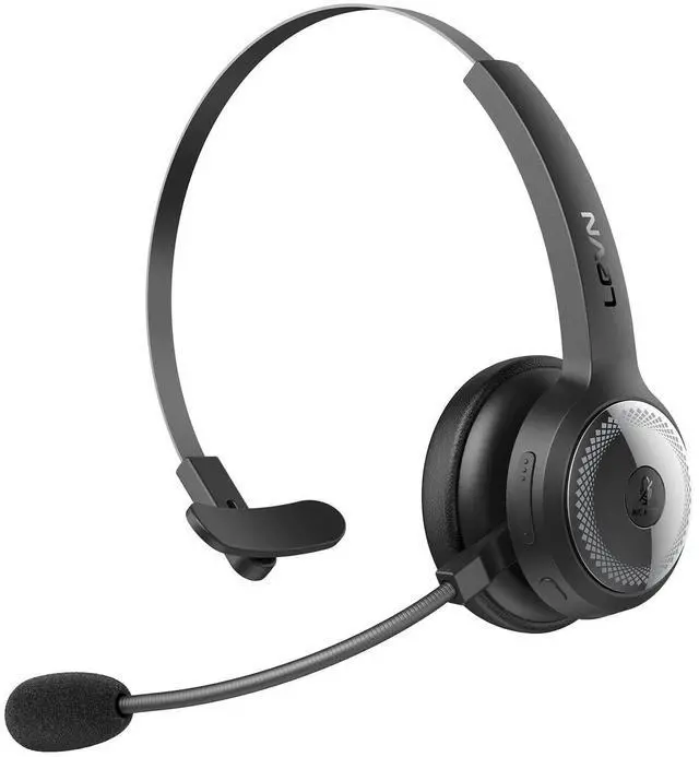 Alt view image 8 of 14 - Bluetooth Headset, Wireless Headset with Microphone & Mute Button, 60Hrs Talk Time, On-Ear AI Noise Cancelling Headphones with Bluetooth 5.2 Multipoint for Trucker/Remote Work/Online Class/Zoom