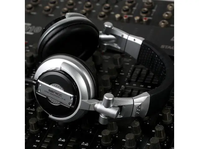 Alt view image 8 of 12 - DJ Headphones Over Ear Headphones for Studio Monitoring and Mixing