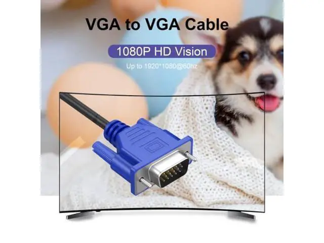 Alt view image 8 of 10 - VGA to VGA Monitor Cable, 5FT VGA Cable 10-Pack, VGA Male to Male Cord 1080P Full HD High Resolution for Monitor TV Computer Projector-Blue