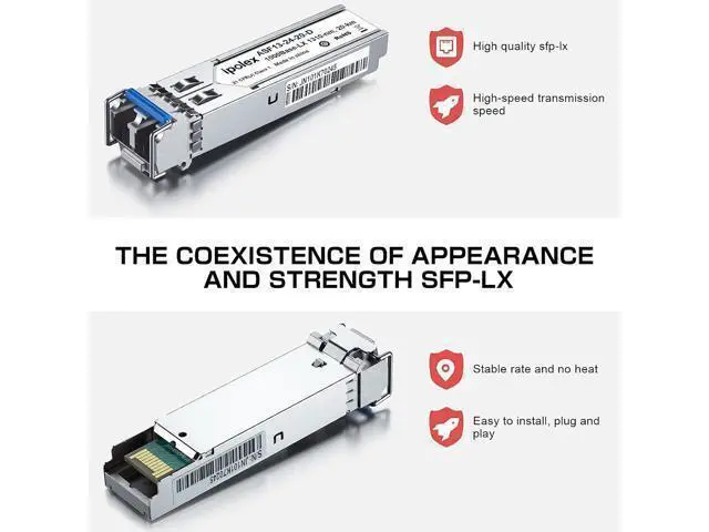 Alt view image 10 of 14 - 2 Pack 1.25G SFP Transceiver and 1 Pack LC to LC Fiber Patch Cable Single Mode Duplex - 5m(16ft) - OS2