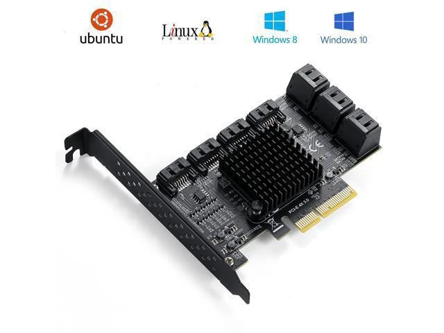Alt view image 7 of 10 - MZHOU PCIe SATA Controller Card 10 Port with 10 SATA Cables and Low Profile Bracket - 6Gbps SATA 3.0 PCIe Card,Support 10 Port SATA 3.0 Devices.