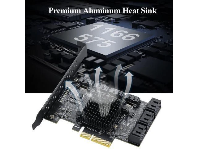 Alt view image 8 of 10 - MZHOU PCIe SATA Controller Card 10 Port with 10 SATA Cables and Low Profile Bracket - 6Gbps SATA 3.0 PCIe Card,Support 10 Port SATA 3.0 Devices.