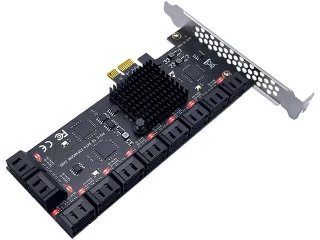 Alt view image 8 of 14 - PCIE SATA Adapter Mining 20/16/12/10/8/6/4 Ports SATA 6Gb to PCI Express Controller Expansion Card PCIe to SATA III Converter for PC 20 Port.