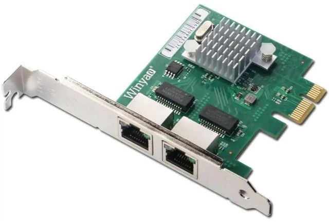 Alt view image 7 of 12 - PCI Express Network Card 10/100/1000Mb 2 Ports RJ45 Network Adapter PCIe PCI-E Gigabit Etherent Network Adapter Lan Card BCM5718