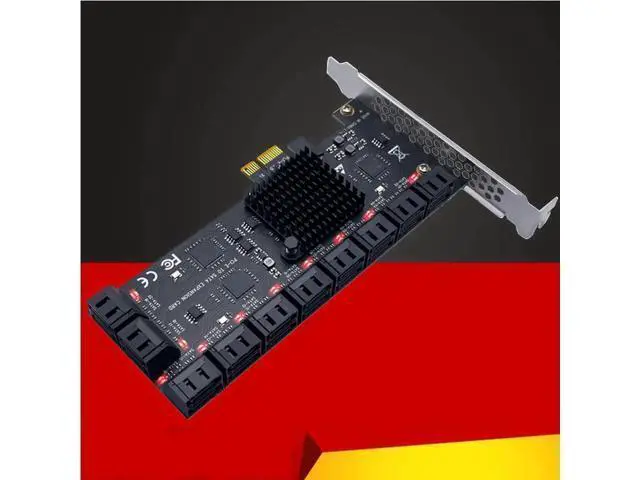 Alt view image 14 of 14 - PCIE SATA Adapter Mining 20/16/12/10/8/6/4 Ports SATA 6Gb to PCI Express Controller Expansion Card PCIe to SATA III Converter for PC 20 Port.