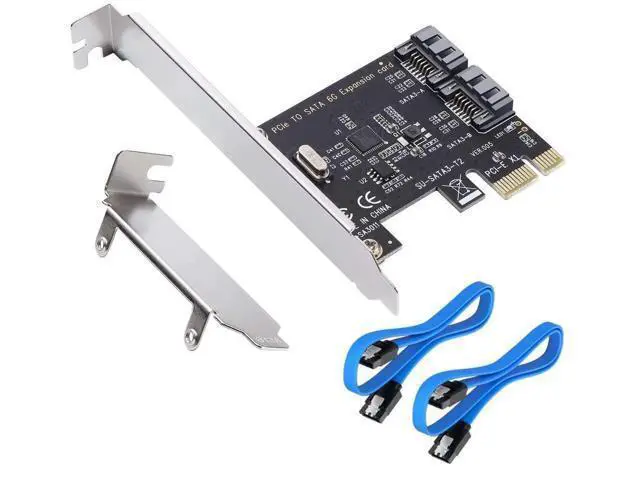 Alt view image 8 of 14 - Aomoproing PCI Express 3.0 (2-Port) Controller Card, PCIe to SATA III 6Gb/s Converter, Supports SSD and HDD, Includes Bracket and 2 SATA Cables