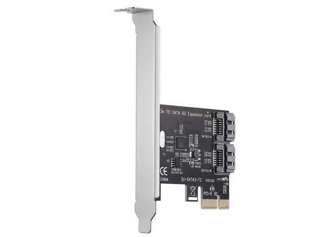 Alt view image 13 of 14 - Aomoproing PCI Express 3.0 (2-Port) Controller Card, PCIe to SATA III 6Gb/s Converter, Supports SSD and HDD, Includes Bracket and 2 SATA Cables