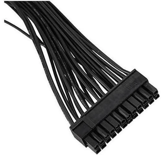 Alt view image 11 of 12 - Aomoproing ATX 24Pin 1 to 2 Port Power Supply Extension Cable PSU Male to Female Splitter 24PIN Extension Cable 32cm