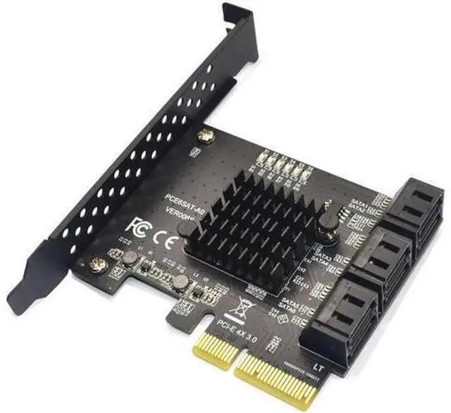 Alt view image 8 of 12 - PCIE PCI-E to 6 Ports SATA 3.0 PCI Express x4 Expansion Card 6 SATA3.0 PCIe PCI-e 6 Port SATA Controller for HDD ASMedia ASM1166