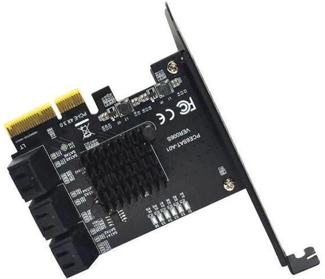 Alt view image 10 of 12 - PCIE PCI-E to 6 Ports SATA 3.0 PCI Express x4 Expansion Card 6 SATA3.0 PCIe PCI-e 6 Port SATA Controller for HDD ASMedia ASM1166