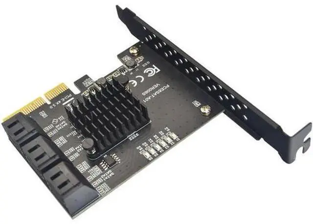 Alt view image 11 of 12 - PCIE PCI-E to 6 Ports SATA 3.0 PCI Express x4 Expansion Card 6 SATA3.0 PCIe PCI-e 6 Port SATA Controller for HDD ASMedia ASM1166