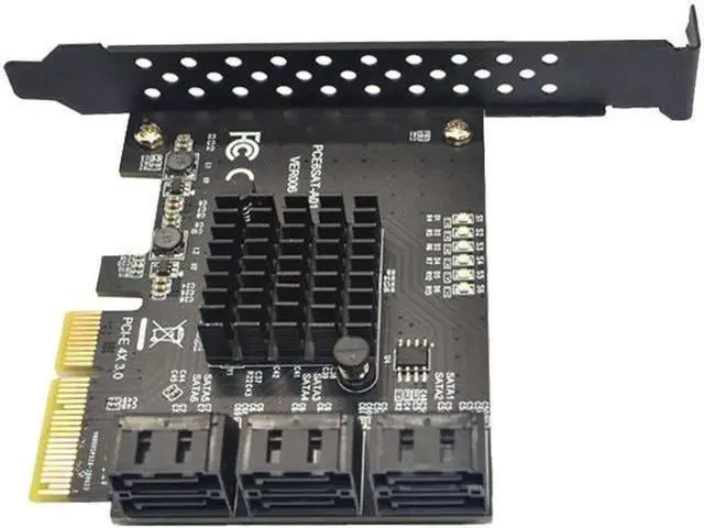Alt view image 12 of 12 - PCIE PCI-E to 6 Ports SATA 3.0 PCI Express x4 Expansion Card 6 SATA3.0 PCIe PCI-e 6 Port SATA Controller for HDD ASMedia ASM1166