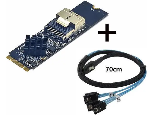 Alt view image 8 of 14 - NEW M.2 NVME to Mini SAS SFF-8087 Expansion Card Support 4 Port SATA3.0 6Gbps HDD SSD SATA Controller SFF8087 to M2 NVME Adapter