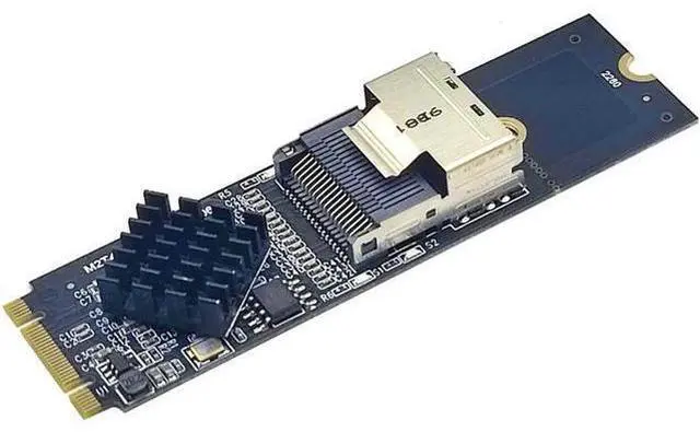 Alt view image 13 of 14 - NEW M.2 NVME to Mini SAS SFF-8087 Expansion Card Support 4 Port SATA3.0 6Gbps HDD SSD SATA Controller SFF8087 to M2 NVME Adapter