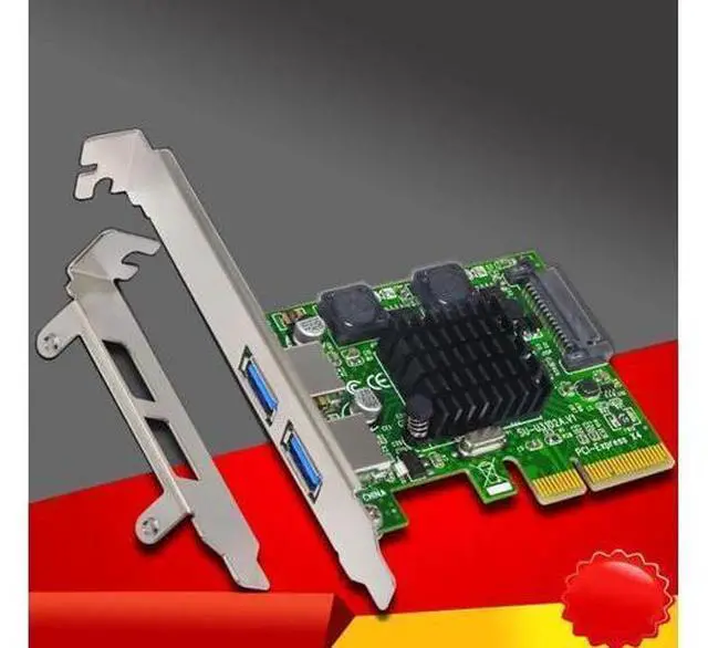 Alt view image 10 of 10 - 3.1 PCI Express Card 2-Ports Superspeed USB 3.1 10Gbps Raiser Adapter PCIE PCI-E 3.0 X4 ASMedia ASM3142 Chipset for Desktop