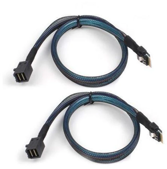 Alt view image 6 of 10 - Heretom 2PCS SFF-8654 to SFF-8643 Cable, Slim SAS SFF-8654 4i 38pin Host to Mini SAS HD SFF-8643 36pin Target Cable 1.5 FT
