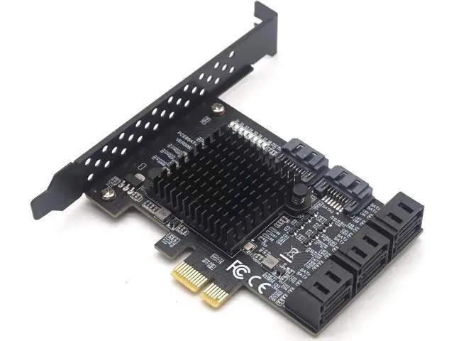 Alt view image 8 of 14 - 8 Ports SATA 3.0 to PCIe Expansion Card PCI Express 8 SATA Adapter 8 Port SATA 3 Converter with Heat Sink 88SE9215 Chip for HDD
