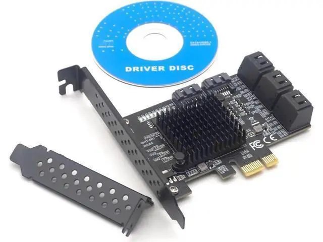 Alt view image 13 of 14 - 8 Ports SATA 3.0 to PCIe Expansion Card PCI Express 8 SATA Adapter 8 Port SATA 3 Converter with Heat Sink 88SE9215 Chip for HDD
