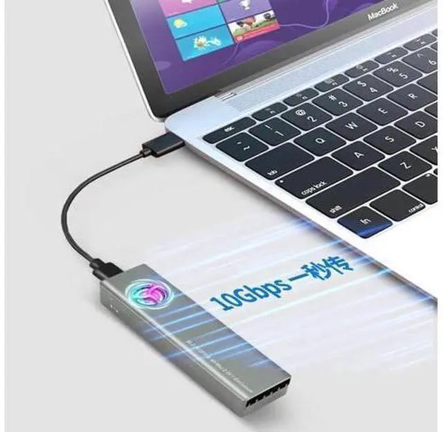 Alt view image 14 of 14 - Dual Protocol M.2 SSD NVMe SATA Case Support M2 NVMe NGFF Sata SSD Hard Drive with Fan For PCIe M Key/B+M Key USB C 10Gbps Box Silver