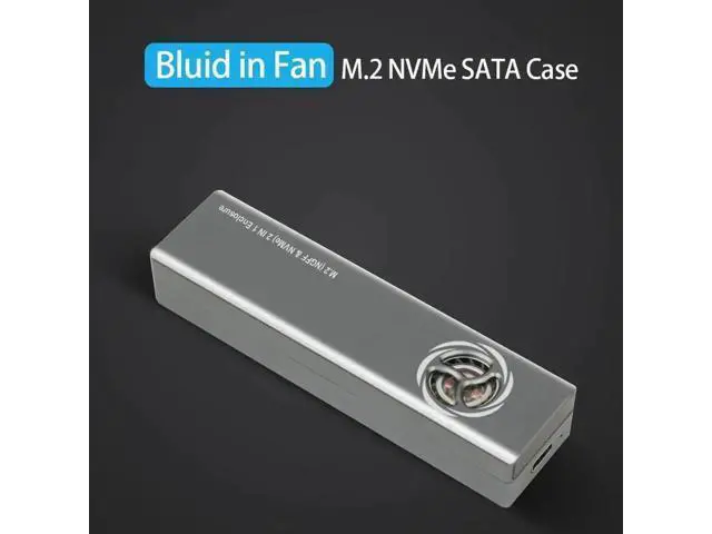 Alt view image 12 of 14 - Dual Protocol M.2 SSD NVMe SATA Case Support M2 NVMe NGFF Sata SSD Hard Drive with Fan For PCIe M Key/B+M Key USB C 10Gbps Box Silver
