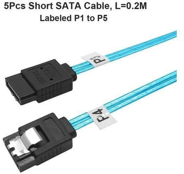 Alt view image 8 of 12 - Aomoproing 5Pack SATA III Cable:8 inch Short-SATA Cable Thin 0.2M, Straight Flexible 6Gb Data with Locking Latch for Hard Drive,SDD, HDD (0.6FT)