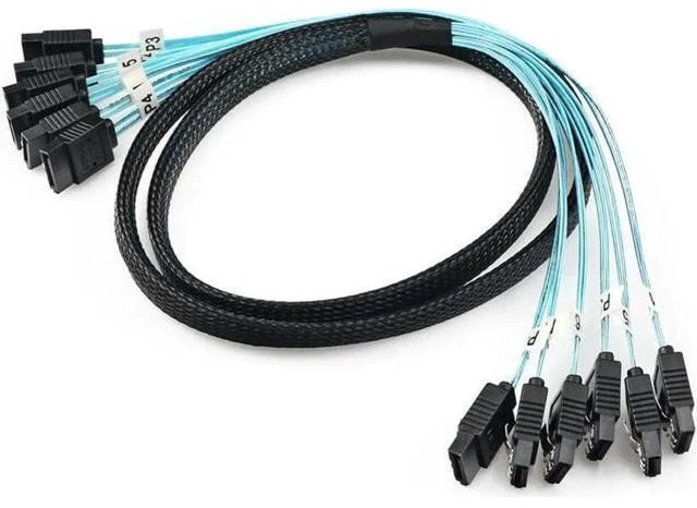 Alt view image 14 of 14 - Aomoproing High Speed 6Gbps 6pcs Set Sata 6 SATA Cable SAS Cable for Server 1M