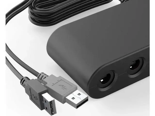 Alt view image 9 of 14 - Gamecube Controller Adapter for Wii u and 4 Port Black Super Smash Bros GameCube Adapter for Wii u PC USB Switch