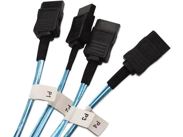 Alt view image 8 of 10 - Aomoproing Internal HD Mini SAS to SATA (SFF-8643 to 4x SATA) Reverse Breakout Cable 3.3 Feet/1mParent