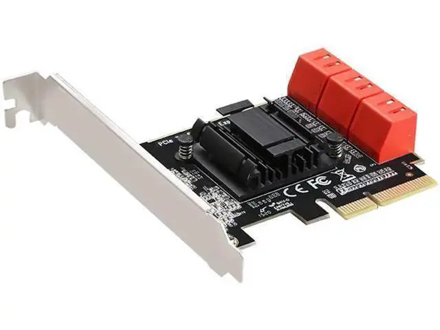 Alt view image 7 of 12 - PCIE PCI-E to 6ports SATA3.0 expansion Card PCI express 4X Gen3 PCI express 6 SATA Adapter SATA3 Converter