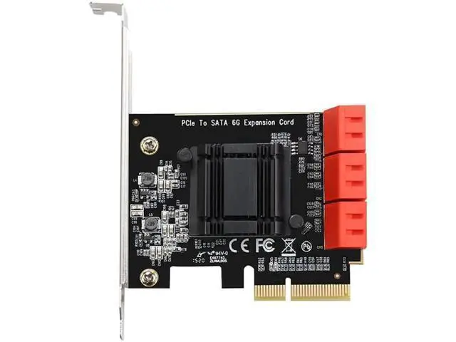 Alt view image 12 of 12 - PCIE PCI-E to 6ports SATA3.0 expansion Card PCI express 4X Gen3 PCI express 6 SATA Adapter SATA3 Converter