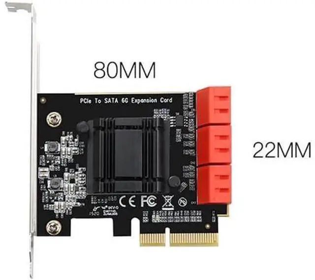 Alt view image 10 of 12 - PCIE PCI-E to 6ports SATA3.0 expansion Card PCI express 4X Gen3 PCI express 6 SATA Adapter SATA3 Converter