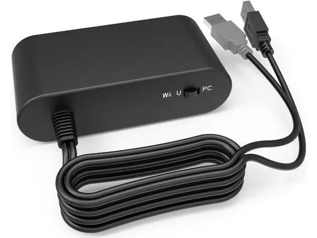 Alt view image 11 of 14 - Gamecube Controller Adapter for Wii u and 4 Port Black Super Smash Bros GameCube Adapter for Wii u PC USB Switch