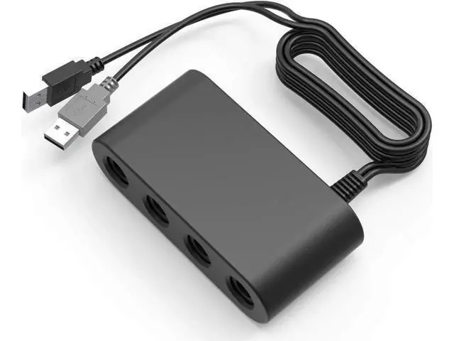 Alt view image 13 of 14 - Gamecube Controller Adapter for Wii u and 4 Port Black Super Smash Bros GameCube Adapter for Wii u PC USB Switch