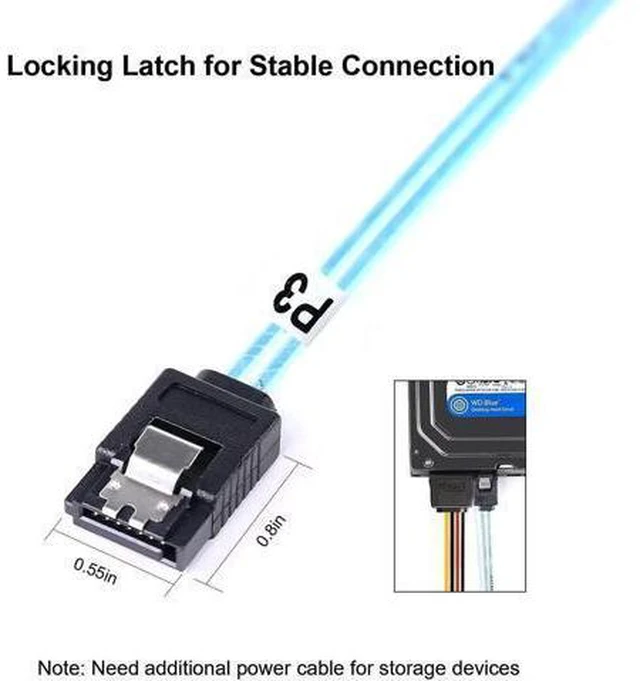 Alt view image 10 of 12 - Aomoproing 5Pack SATA III Cable:8 inch Short-SATA Cable Thin 0.2M, Straight Flexible 6Gb Data with Locking Latch for Hard Drive,SDD, HDD (0.6FT)
